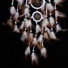 Grand Attrape-rêve Indien blanc marron, 5 anneaux blanc, fait main
