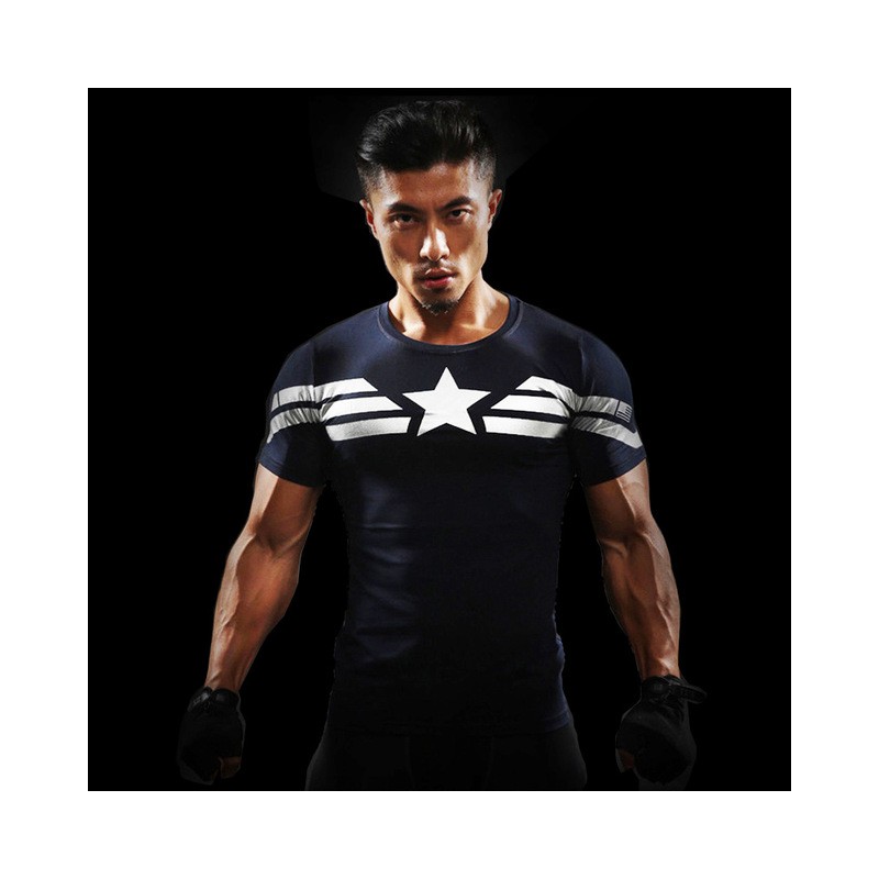 T-shirt fitness compression homme