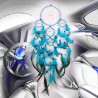 Lanitta/grand Attrape-rêve bleu, véritable plume, fabrication artisanale