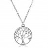 Ensemble collier pendentif et boucles d'oreilles design arbre sobre & élégant, idéal cadeau.