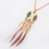 Collier pendentif attrape-rêve Indien strass, perles et plumes. 3 couleurs au choix, fait main