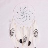 Bell attrape-rêve Indien blanc, noir, doré avec véritables plumes et perles