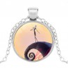 Collier pendentif Jack Skellington, cristal, réajustable, PLUSIEURS MOTIFS AU CHOIX, idéal cadeau. Fabrication artisanal