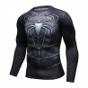 Camiseta de compresión para hombre Spiderman 3D Black Spider Superhero de alta calidad