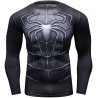 Camiseta de compresión para hombre Spiderman 3D Black Spider Superhero de alta calidad