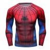 Camiseta de compresión de spiderman rojo azul de alta calidad