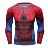High quality red blue spiderman compression fitness t-shirt