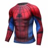 T-shirt fitness compression Spiderman rouge bleu haute qualité