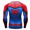 High quality red blue spiderman compression fitness t-shirt