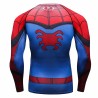 T-shirt fitness compressione spiderman rosso blu di alta qualità
