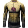 T-shirt compression homme Flash jaune manche longue