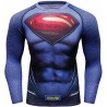 Camiseta de compresión Superman Blue de alta calidad, anti-transpiración ventilada, secado rápido