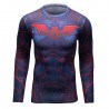 Men's compression t-shirt Superhero Batman red blue, long sleeve, Quick-Drying