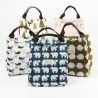 Cooler bag, lunch bag, foldable in Cotton, handmade.