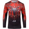 Camiseta de compresión Spiderman para hombre, rojo-negro, manga larga.