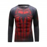 Camiseta de Compresión Hombre Superhéroe Spiderman Spider rojo negro, manga larga