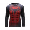 Compressie T-shirt Man Superhero Spiderman Spider rood zwart, lange mouw