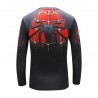Camiseta de Compresión Hombre Superhéroe Spiderman Spider rojo negro, manga larga