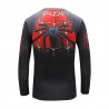 T-shirt compression Homme Super-héros Spiderman Araignée rouge noir, manche longue