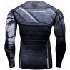 T-shirt a compressione da uomo Bucky Soldier Superhero nero grigio.