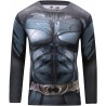 Camiseta de compresión de alta calidad 3D azul oscuro Batman superhéroe para hombre