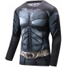 T-shirt a compressione da uomo Batman Superhero blu scuro 3D di alta qualità