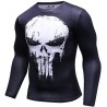 Schwarzes Punisher Herren-Kompressions-T-Shirt.