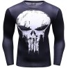 Schwarzes Punisher Herren-Kompressions-T-Shirt.