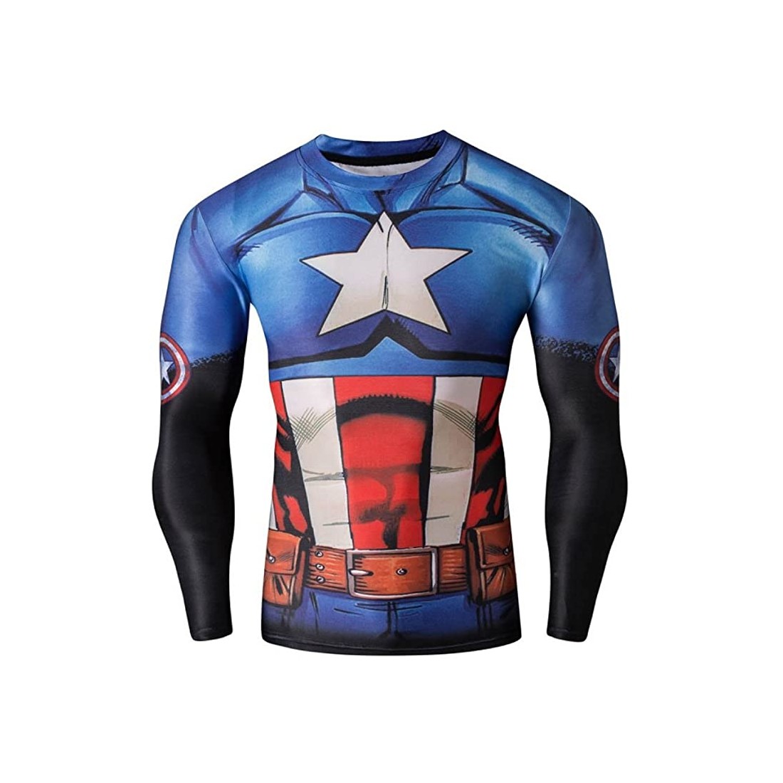 T-Shirts Avengers 3D Captain America manches longues, film Avenger Taille  Adulte M