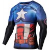 Captain America Superhero Männer Langarm-Kompressions-T-Shirt