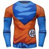 Maglietta a compressione uomo Dragon Ball Z Son Goku, blu-arancio, maniche lunghe