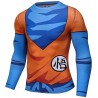 Dragon Ball Z Son Goku heren compressie t-shirt, blauw-oranje, lange mouwen
