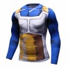 Dragon Ball Z Son Goku men's compression t-shirt, yellow-blue-white, long sleeves.