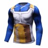 Maglietta a compressione uomo Dragon Ball Z Son Goku, colore giallo-blu-bianco, maniche lunghe.