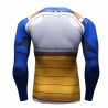 Dragon Ball Z Son Goku men's compression t-shirt, yellow-blue-white, long sleeves.