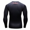 Compression T-shirt Man Superhero Superman black red, long sleeves