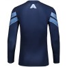 T-shirt compression Homme  Super-héros Captain America, bleu foncé, manches longues.