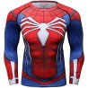 Camiseta de Compresión Hombre Superhero Spiderman Spider rojo azul, manga larga.