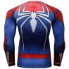 T-shirt Compression Uomo Superhero Spiderman Spider rosso blu, maniche lunghe.