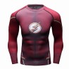 Men's Compression T-shirt Red Flash Superhero, long sleeves.