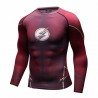 Men's Compression T-shirt Red Flash Superhero, long sleeves.