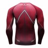 Men's Compression T-shirt Red Flash Superhero, long sleeves.